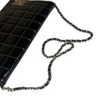 Chanel Black Patent Chocolate Bar Quilted Flap Shoulder Bag 2001