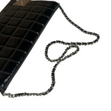 Chanel Black Patent Chocolate Bar Quilted Flap Shoulder Bag 2001