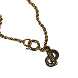 Christian Dior Vintage Gold-Tone Oval Pendant Necklace