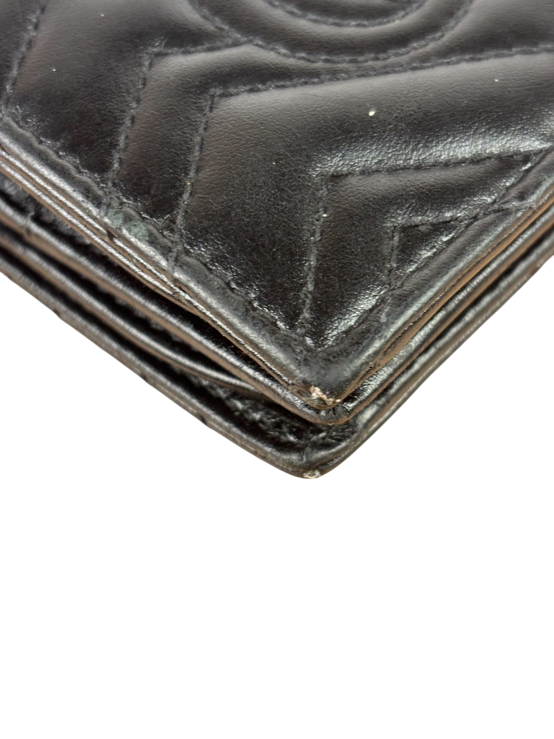 Gucci Black Leather Marmont Card Case Wallet