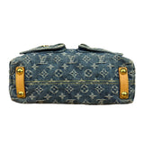 Louis Vuitton Vintage Denim Leather Trim Monogram Baggy Shoulder Bag MM