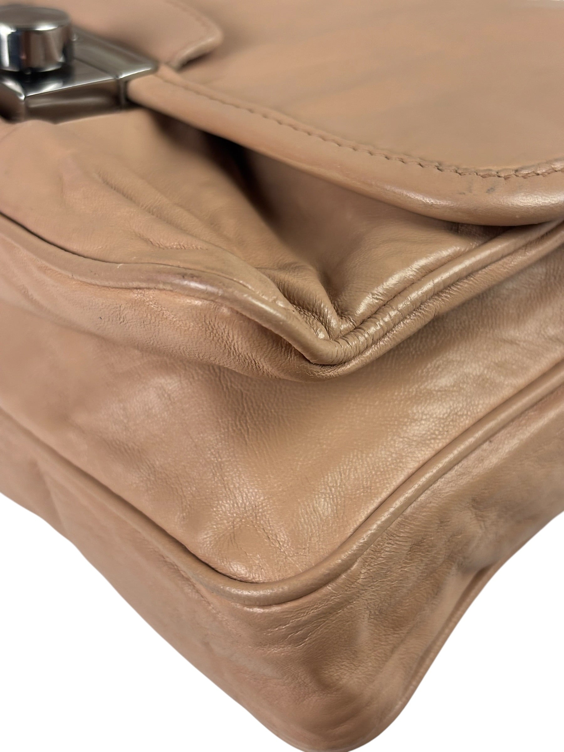 Prada Blush Pink Vitello Shiny Leather Flap Bag