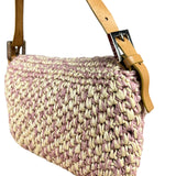 Fendi Raffia Crochet Baguette