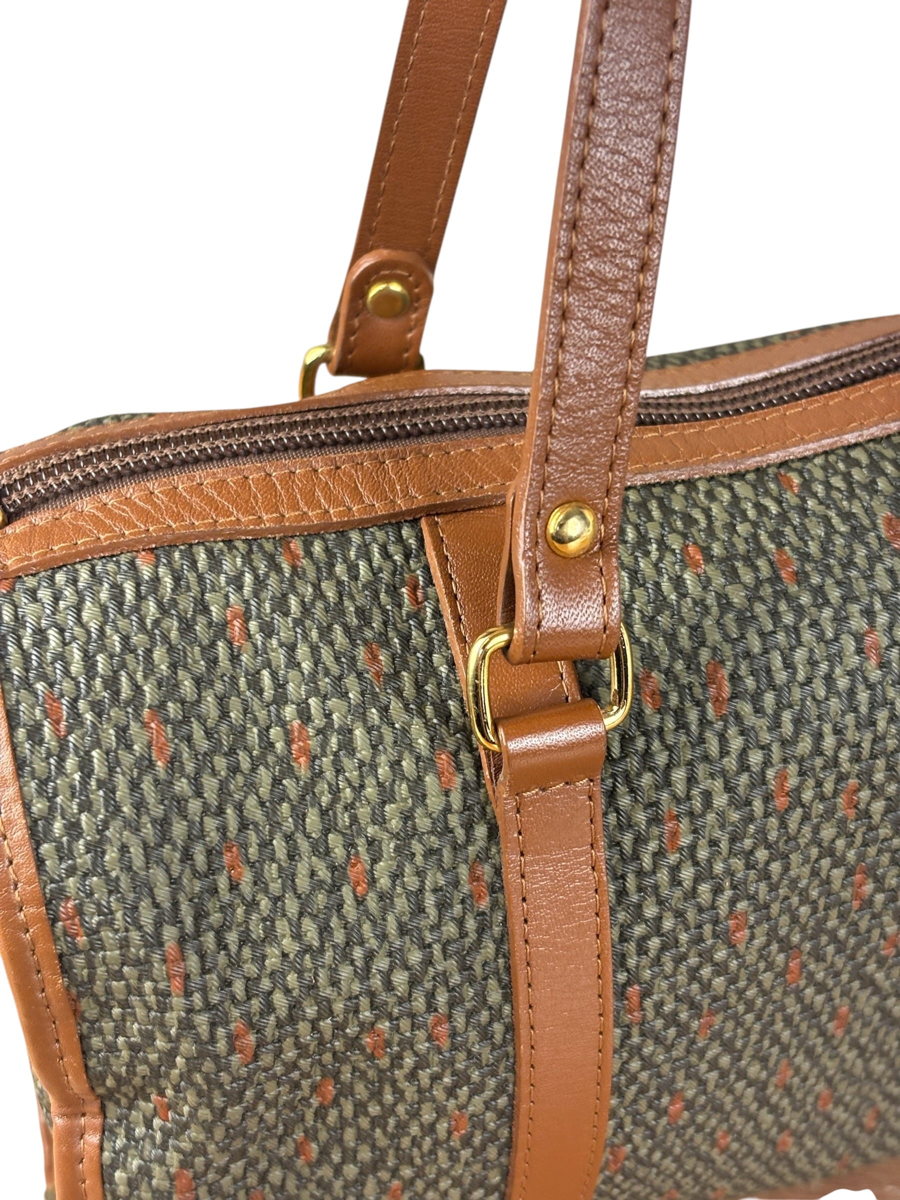 Yves Saint Laurent Vintage Brown Leather Woven Hand Bag