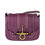 Gucci Vintage Purple Leather Small Snaffle Bit Shoulder Bag