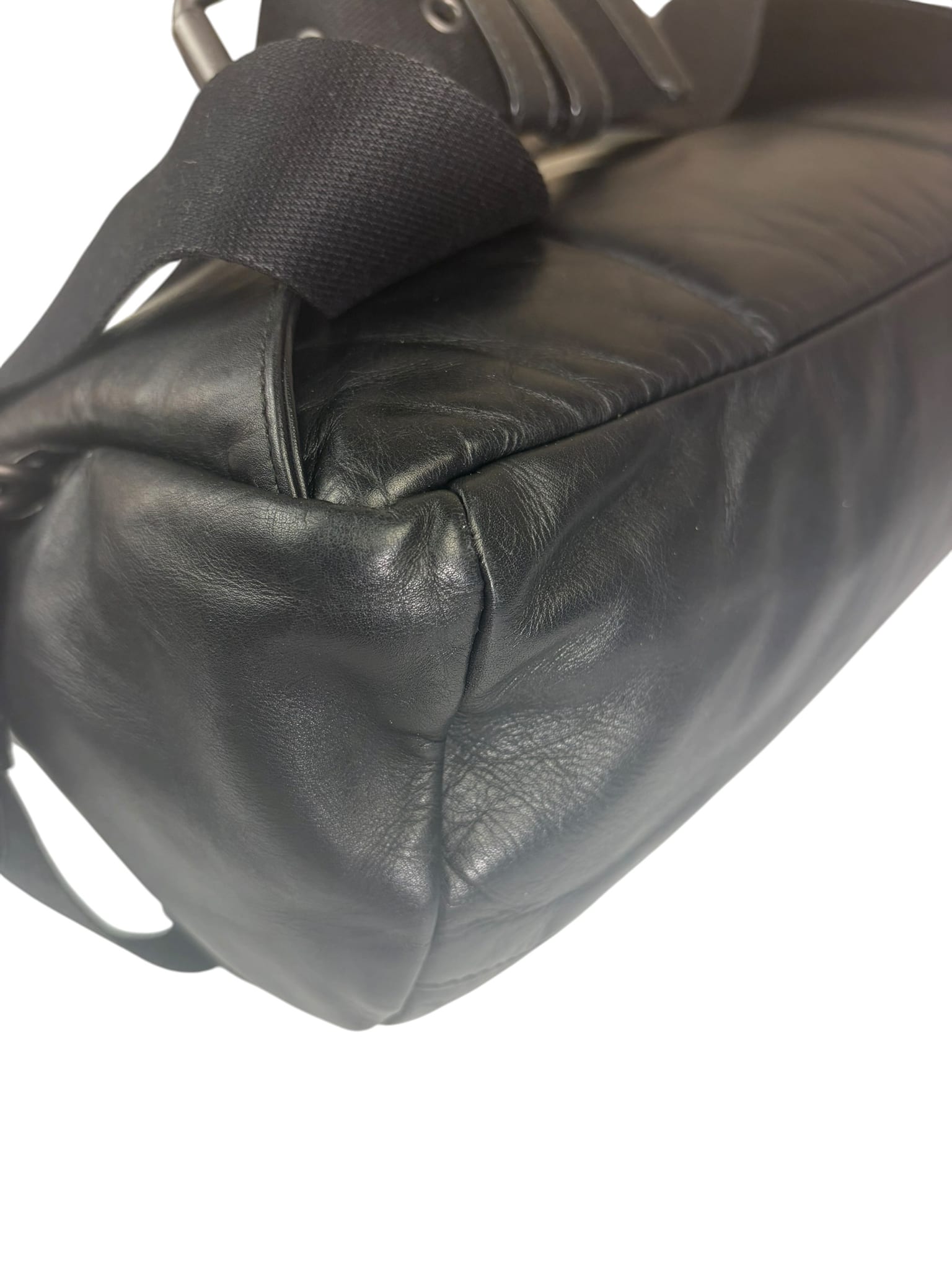 Bottega Veneta Black Leather Intrecciato Trim Belt Bag