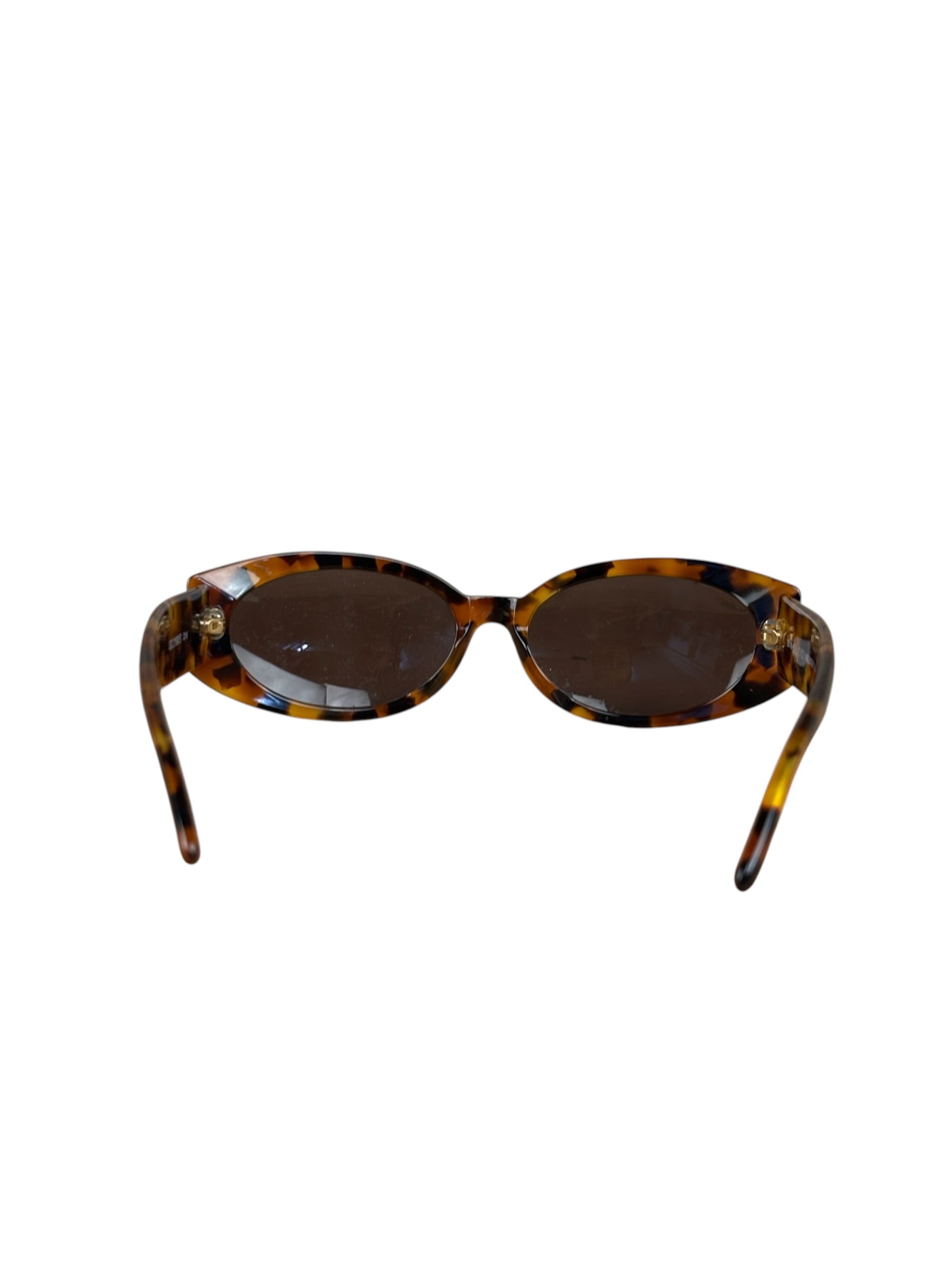 Gucci Vintage GG Havana Thick  Rounded Oval Sunglasses RX 2400/S