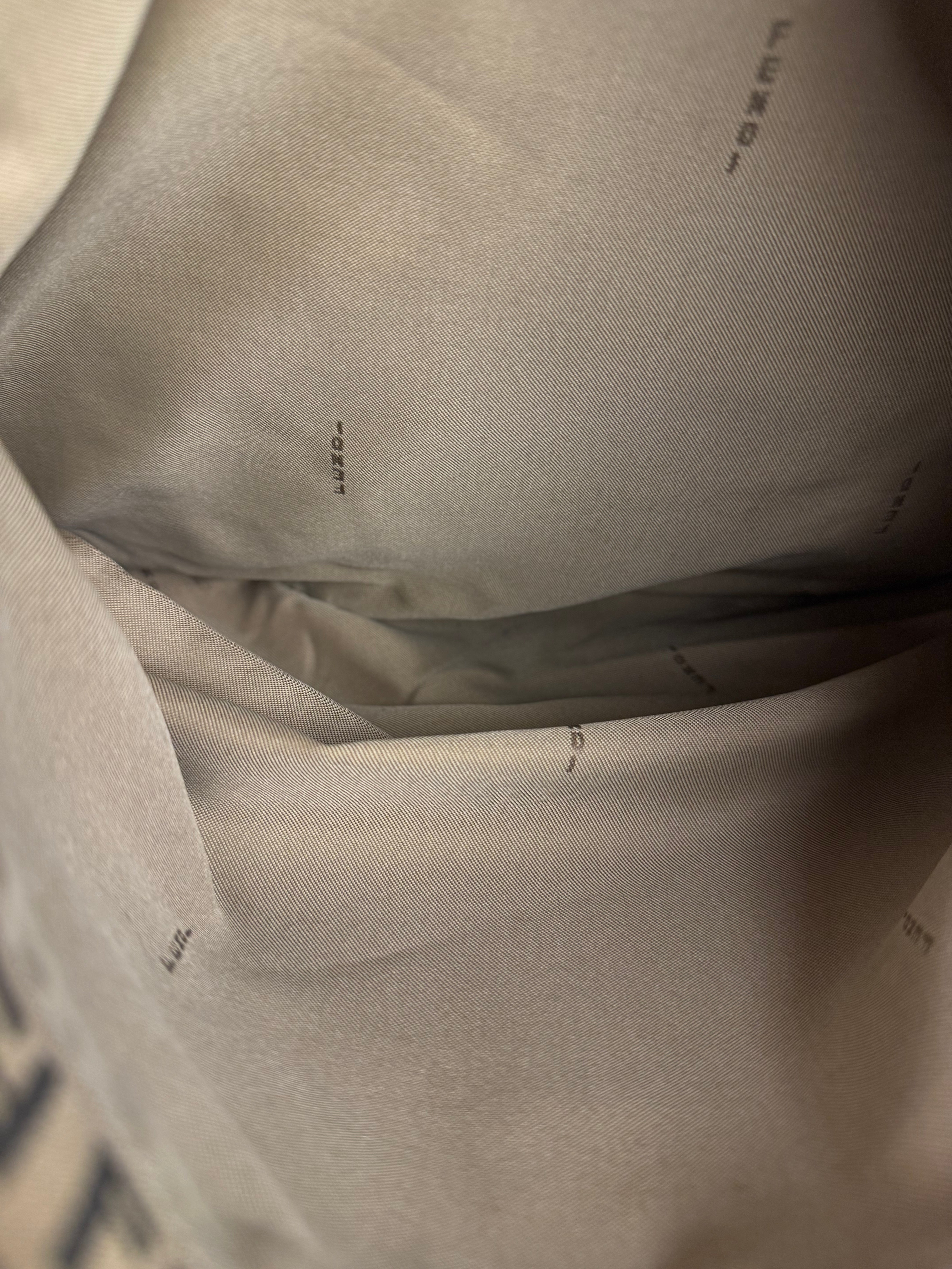 Fendi FF Beige Canvas Double Pocket Tote Bag