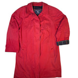Burberry Vintage Red/Navy Check Mid Length Coat