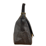 Fendi Brown Leather Zucca Mamma Baguette