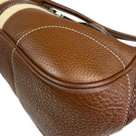 Prada Lizard Pushlock Flap Brown Vitello Daino Shoulder Bag