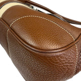 Prada Lizard Pushlock Flap Brown Vitello Daino Shoulder Bag