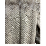 Vintage Light Grey Chevron Patterned Mink Coat