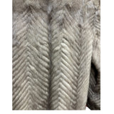Vintage Light Grey Chevron Patterned Mink Coat