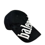 Balenciaga Diagonal Embroidered Logo Cap Black
