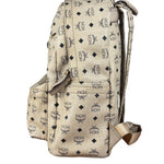 MCM Beige Leather Monogram Medium Stark Backpack