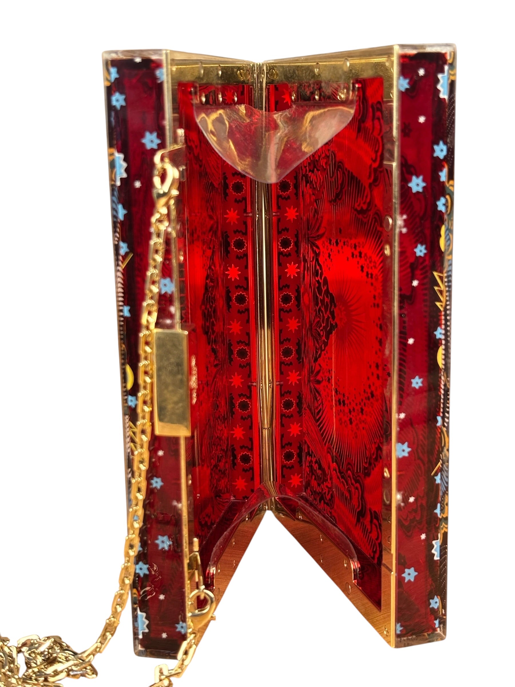 Valentino Plexiglass Volcano Box Clutch 2016