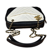 Chanel Bicolor Chevron V-Quilted Leather Camera Case 2014