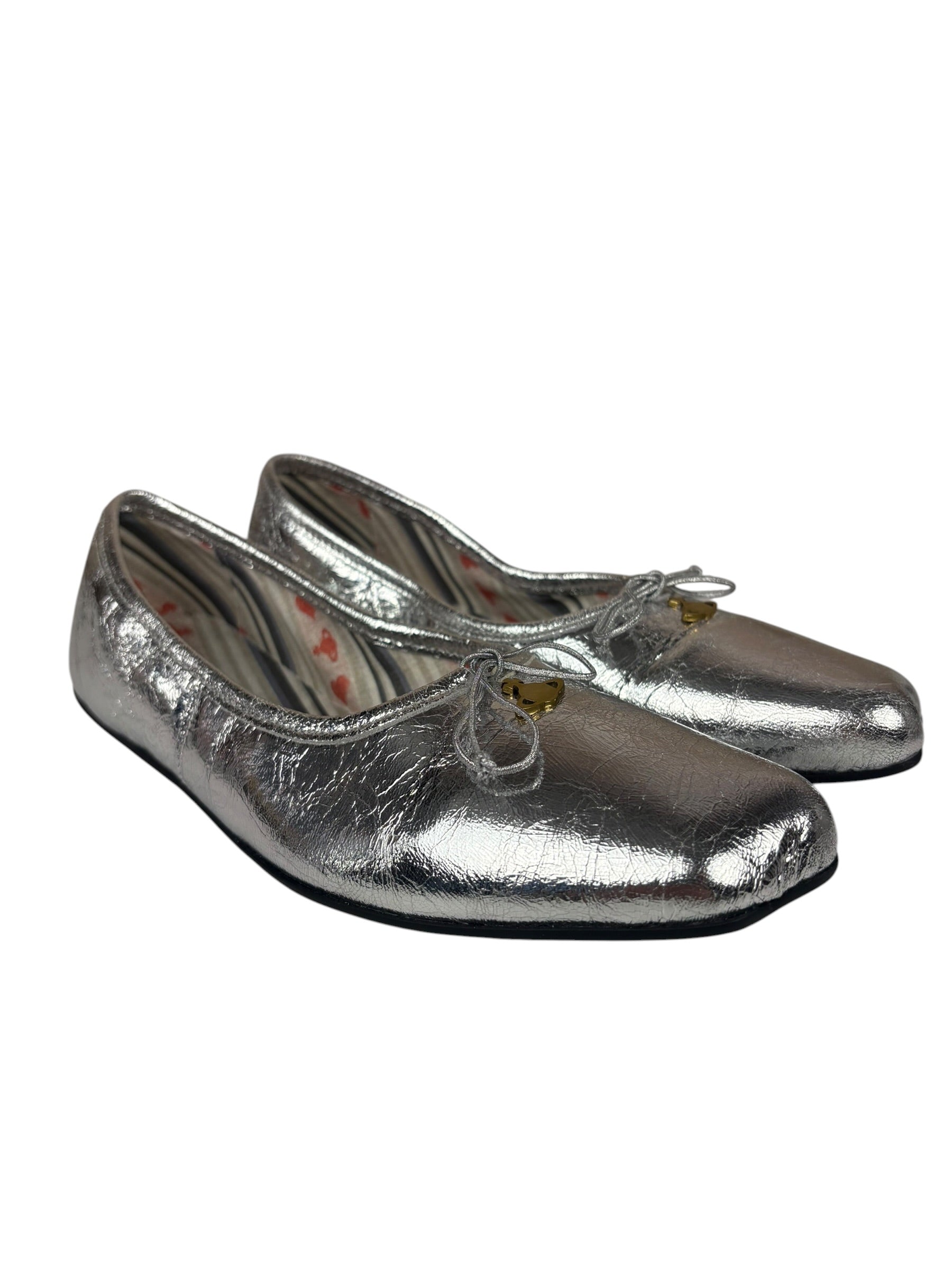 Vivienne Westwood Silver Bow Ballet Flats