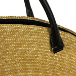 Balenciaga Raffia Woven/Leather Trim Beach Tote