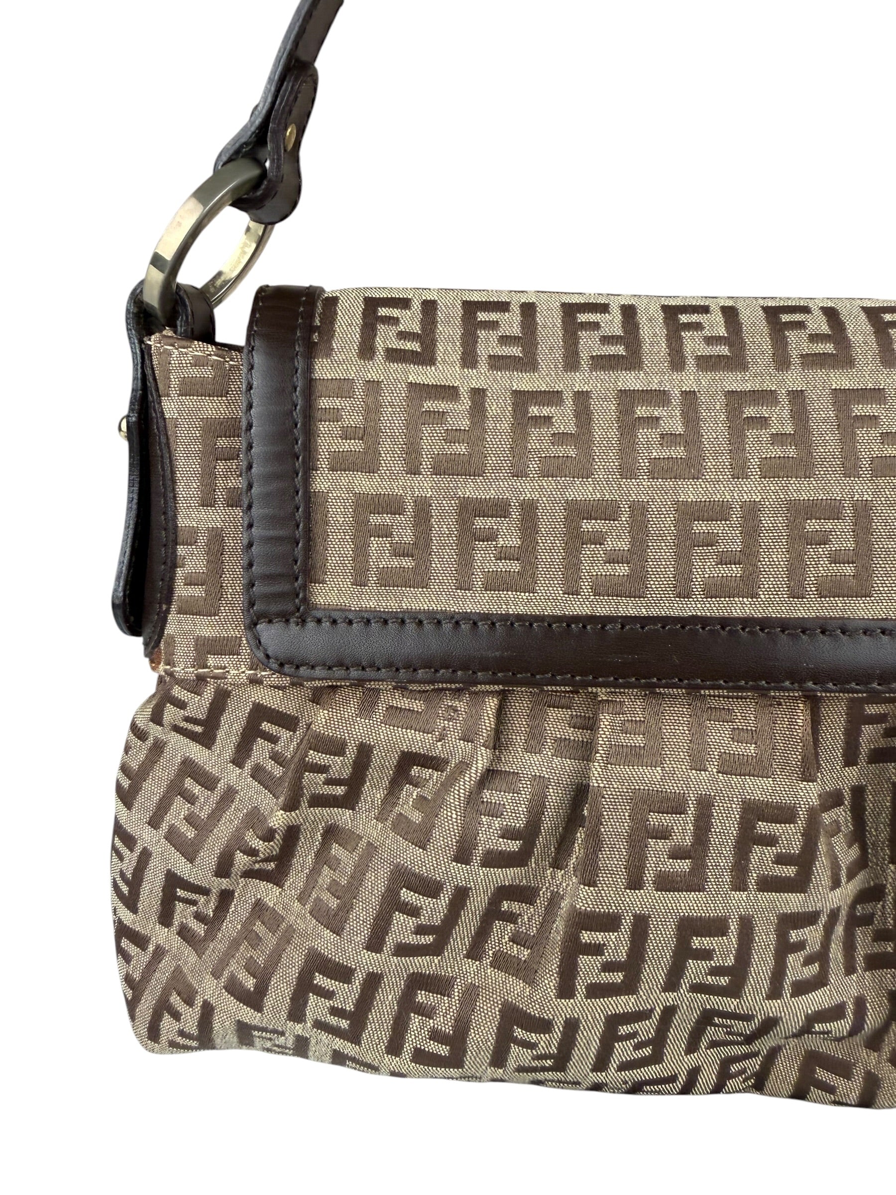 Fendi Zucca Chef Flap Shoulder Bag