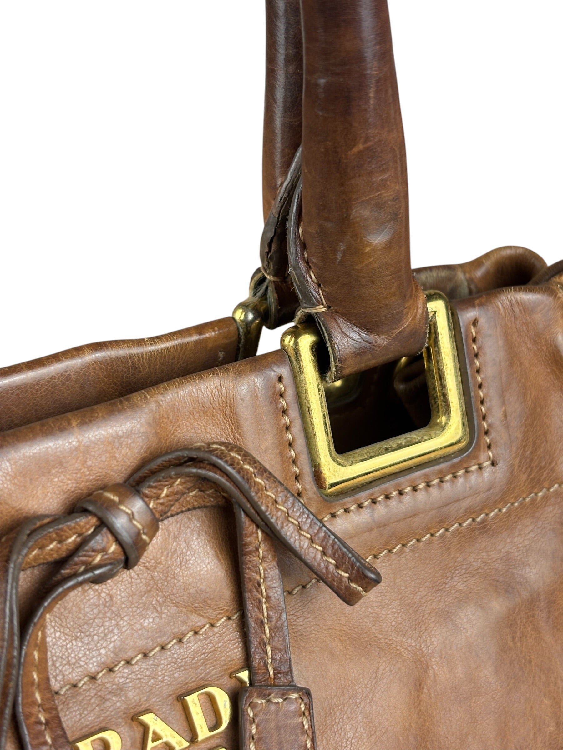 Prada Brown Leather 2Way Bag