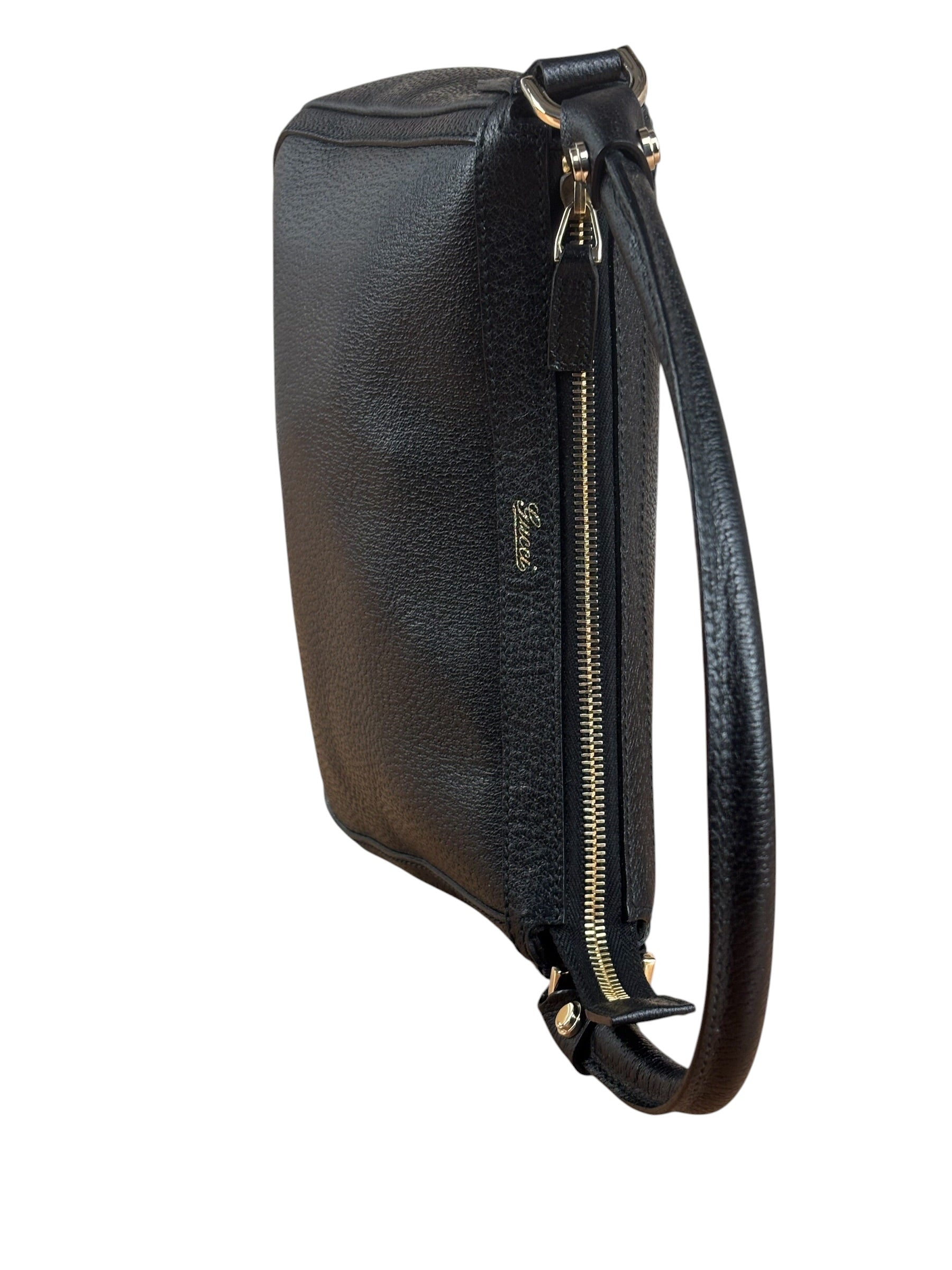Gucci Black Pebbled Leather Shoulder Bag