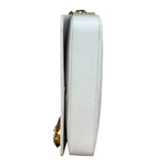 YSL White Chevron Quilted Babylone Chain Flap Shoulder Bag