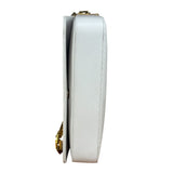 YSL White Chevron Quilted Babylone Chain Flap Shoulder Bag