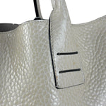 Brunello Cucinelli Ivory Grained Leather Tote Bag