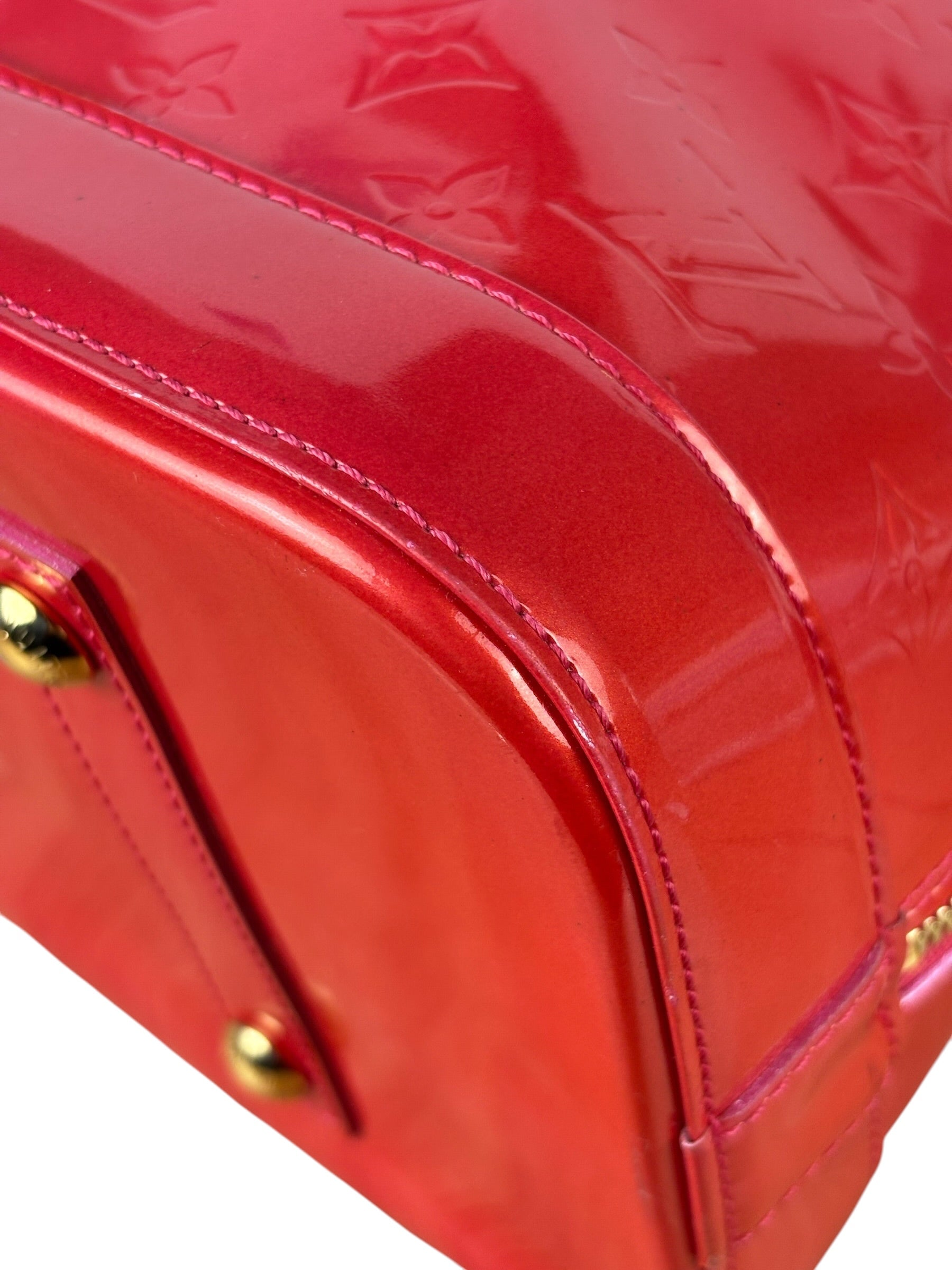 Louis Vuitton Apple Red Vernis Alma Handbag GM