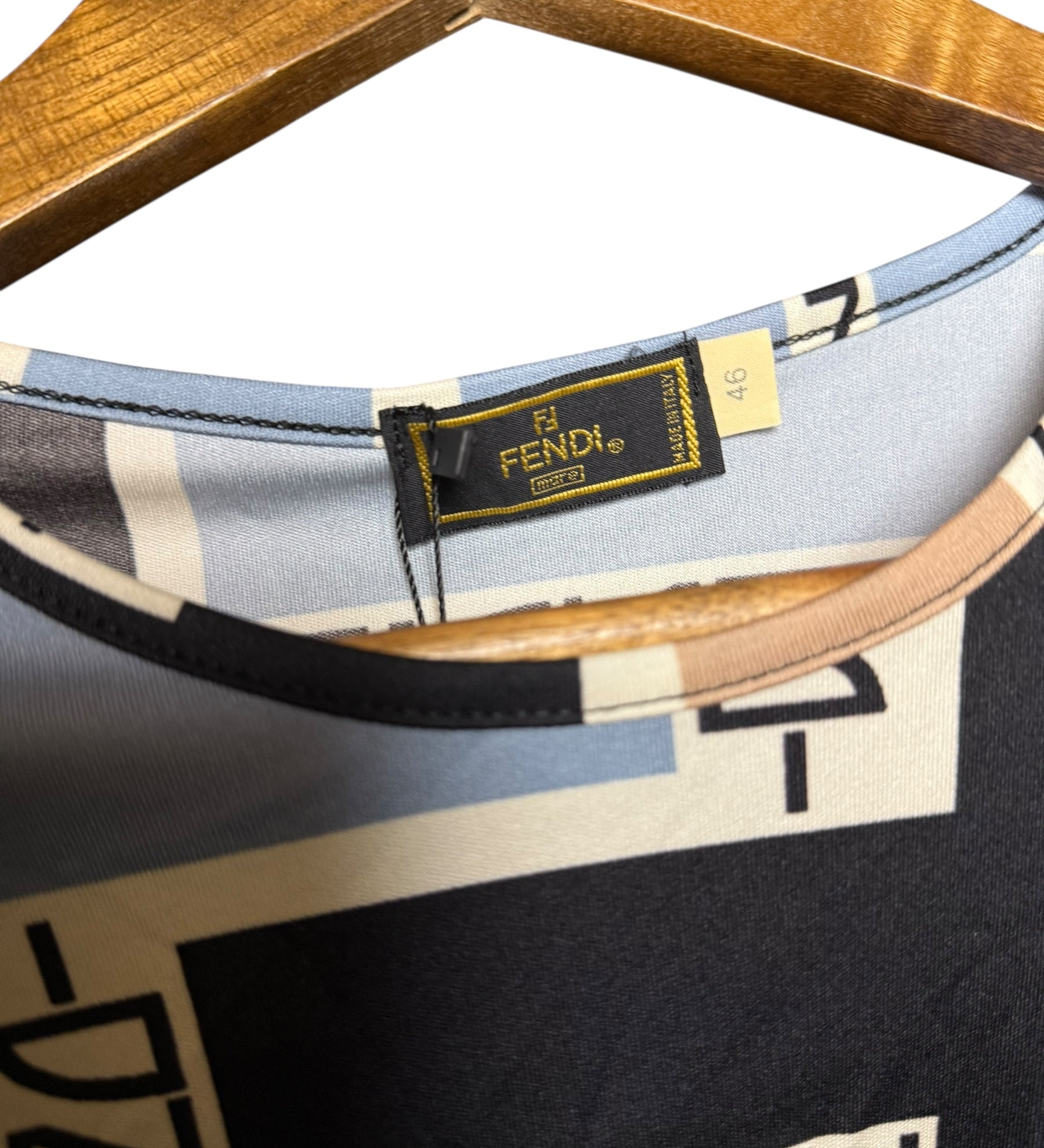 Fendi FF Logo Short Sleeve Top Blue
