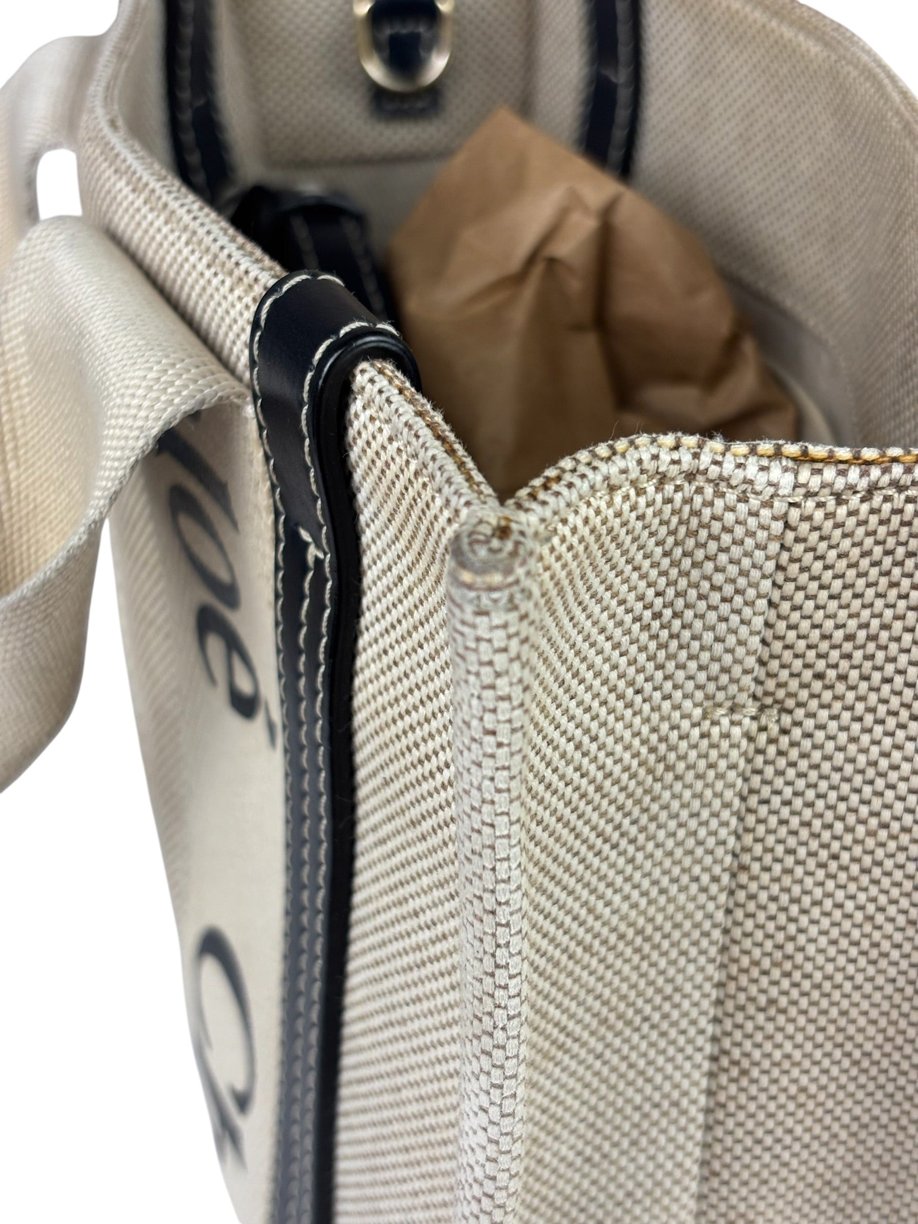 Chloe Grey/Black Leather Trim Tote