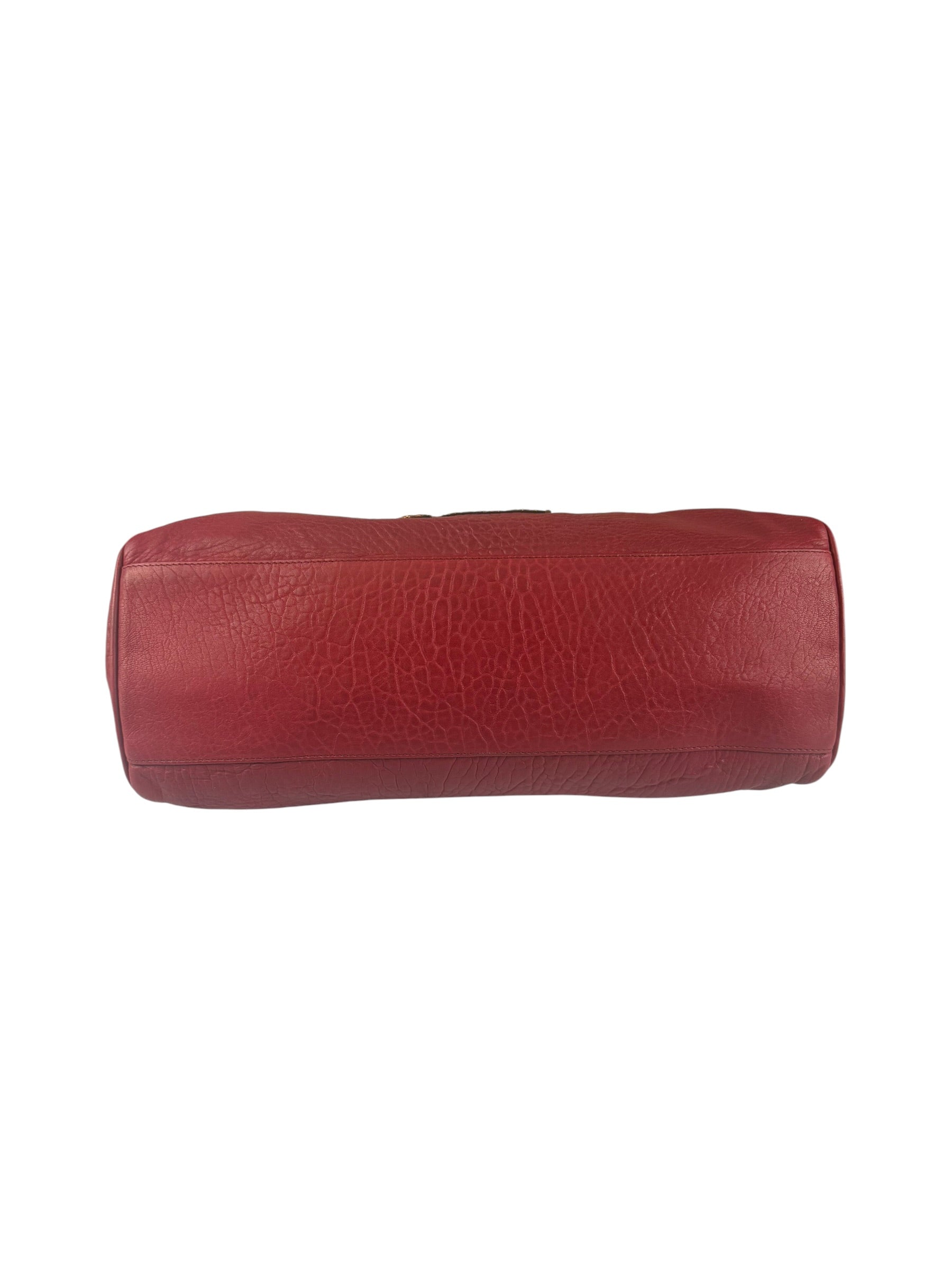 Fendi Red Grained Leather Etniko Shoulder Bag