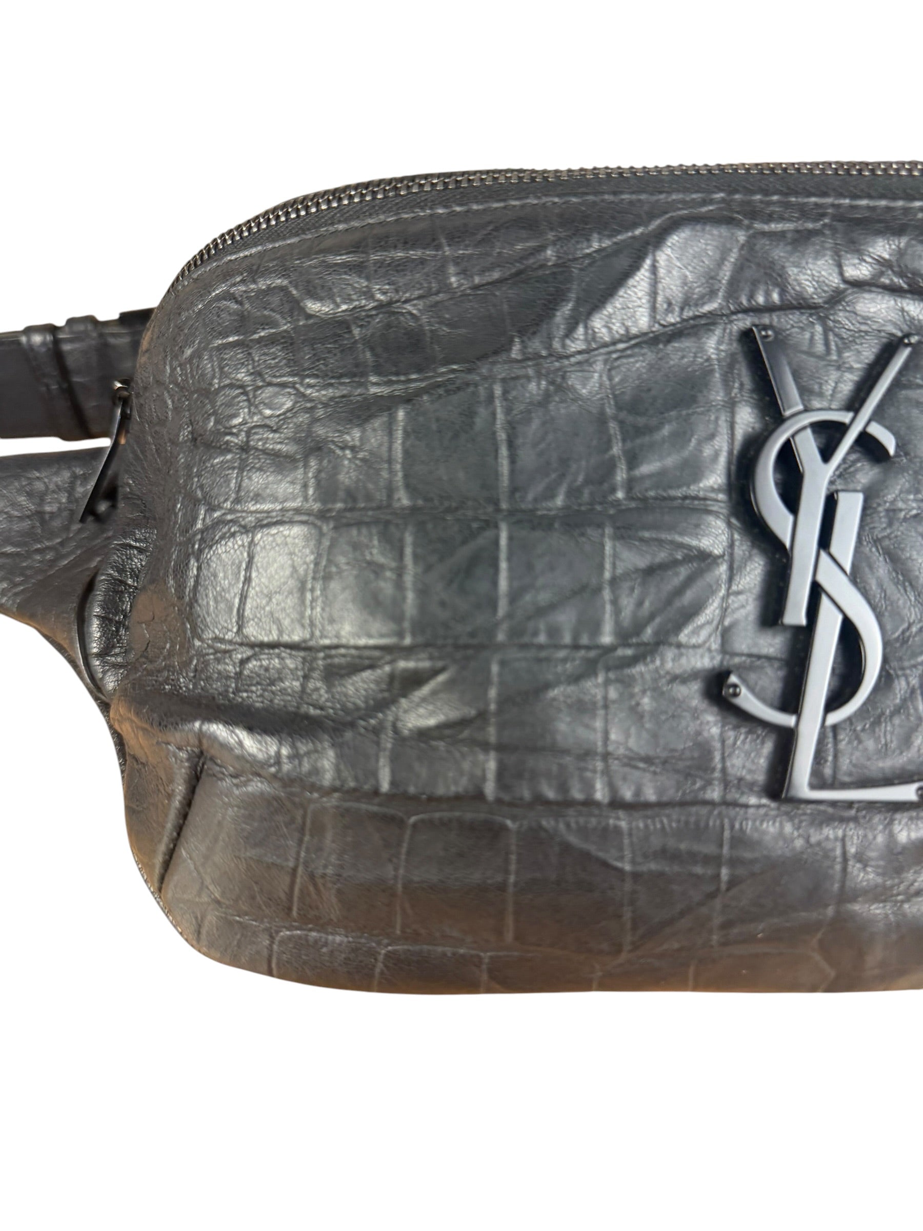 Saint Laurent Crocodile Embossed Marsupio Belt Bag
