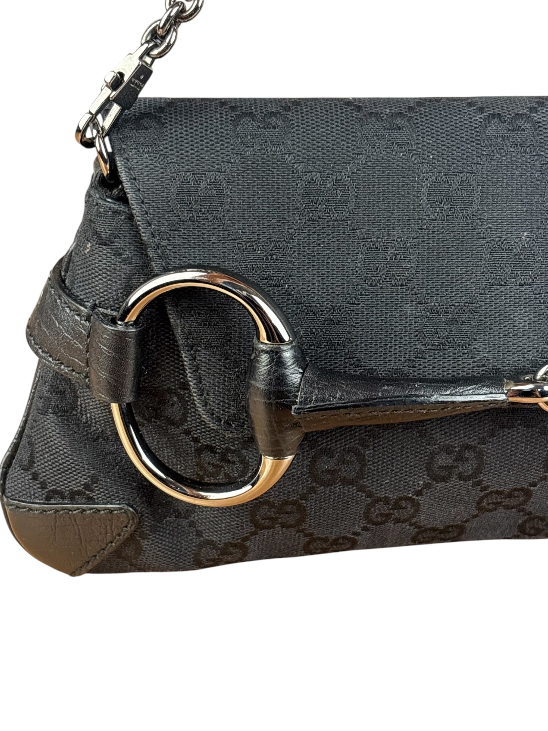 Gucci Black Tom Ford Horsebit Shoulder Bag