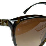 Chanel Brown 5309-B-A Crystal Baguette Bijou Cat-Eye Sunglasses