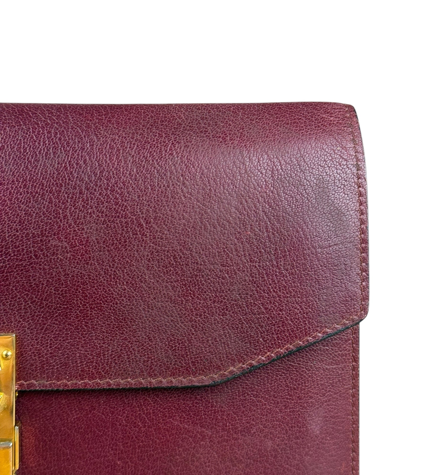 Celine Vintage Maroon Leather Clutch