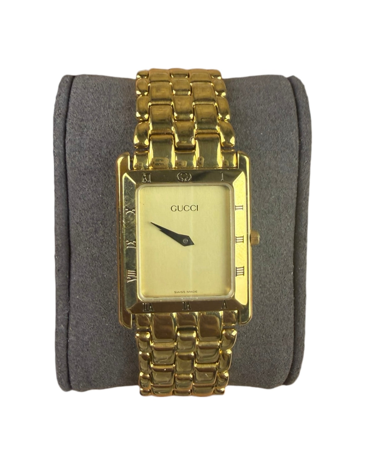 Gucci 1200M Gold Plated Tank Roman Numeral Bezel