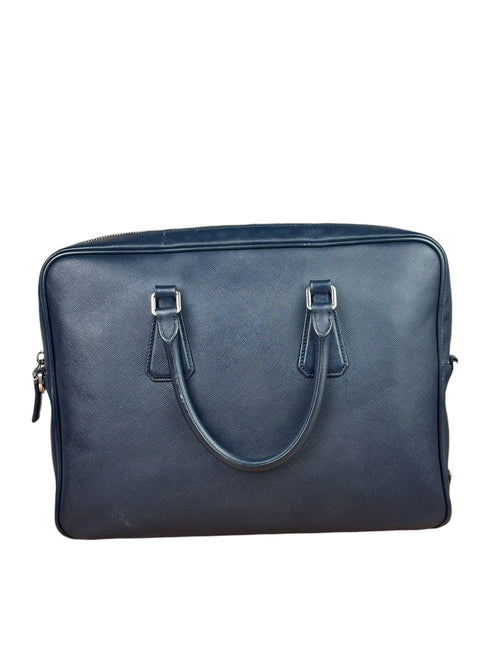 Prada Navy Saffiano Leather Laptop Work Bag