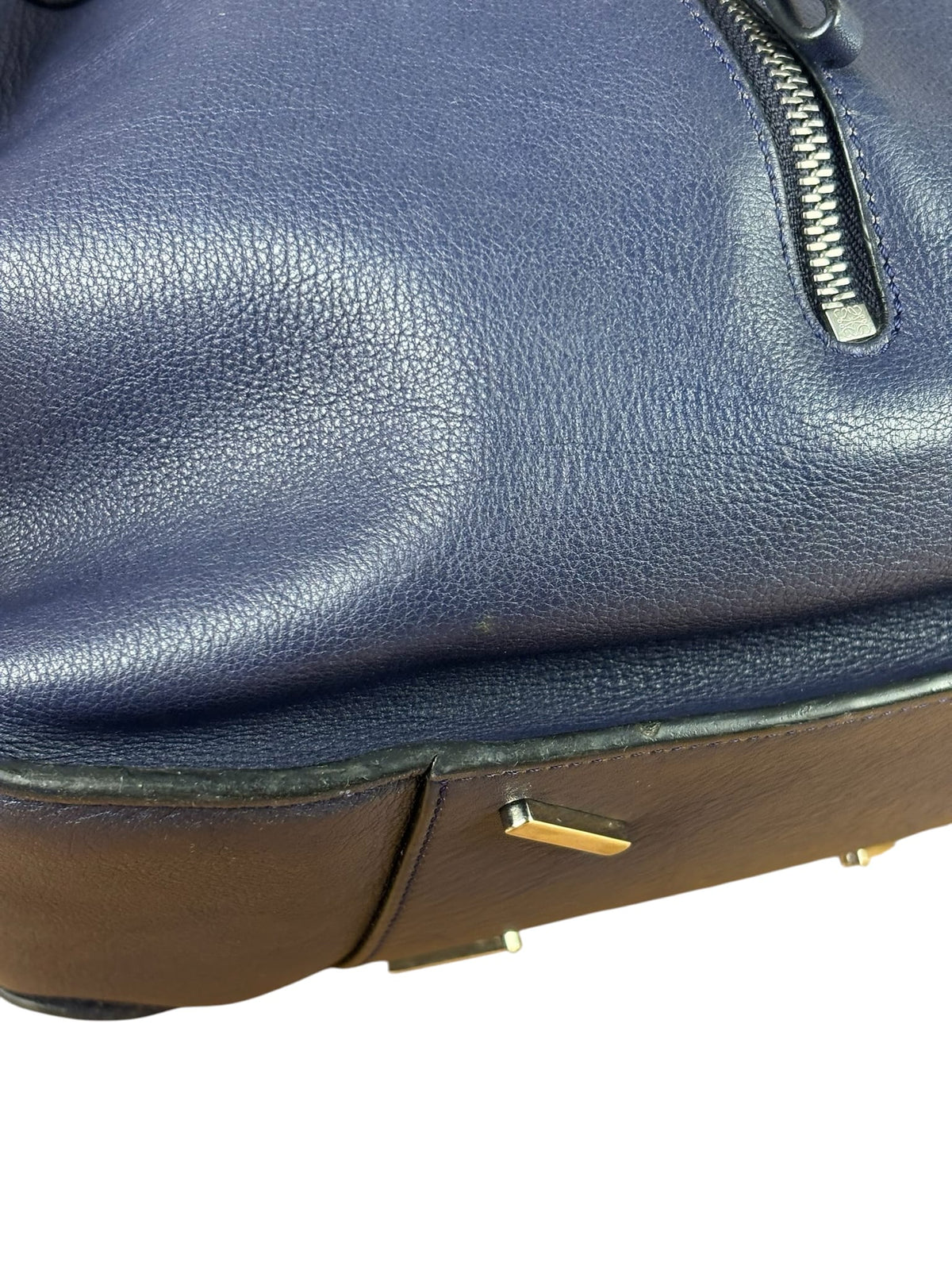 Loewe Navy Leather Hammock Shoulder Bag