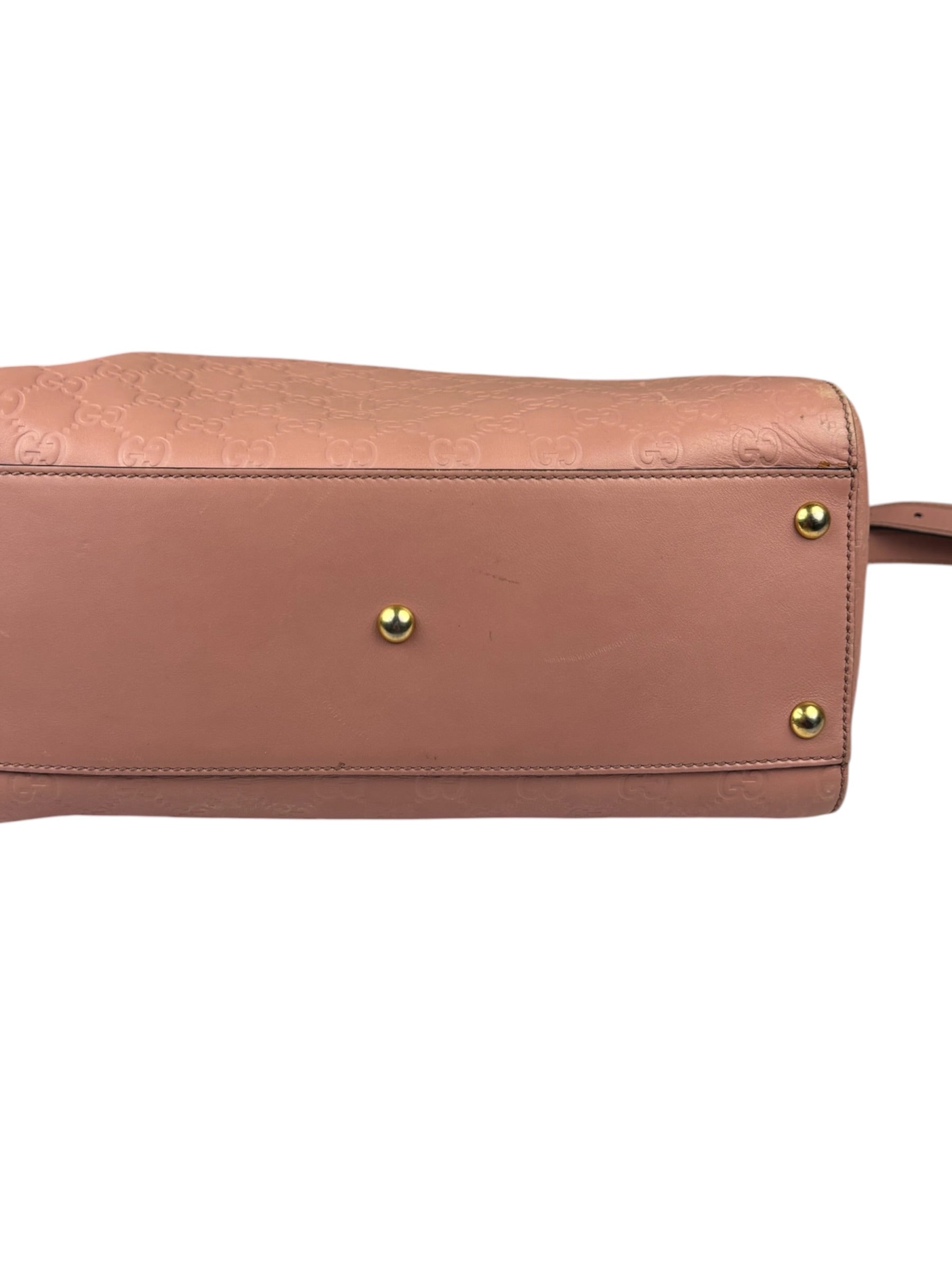 Gucci Pink Leather Guccissima Two-Way Boston Bag