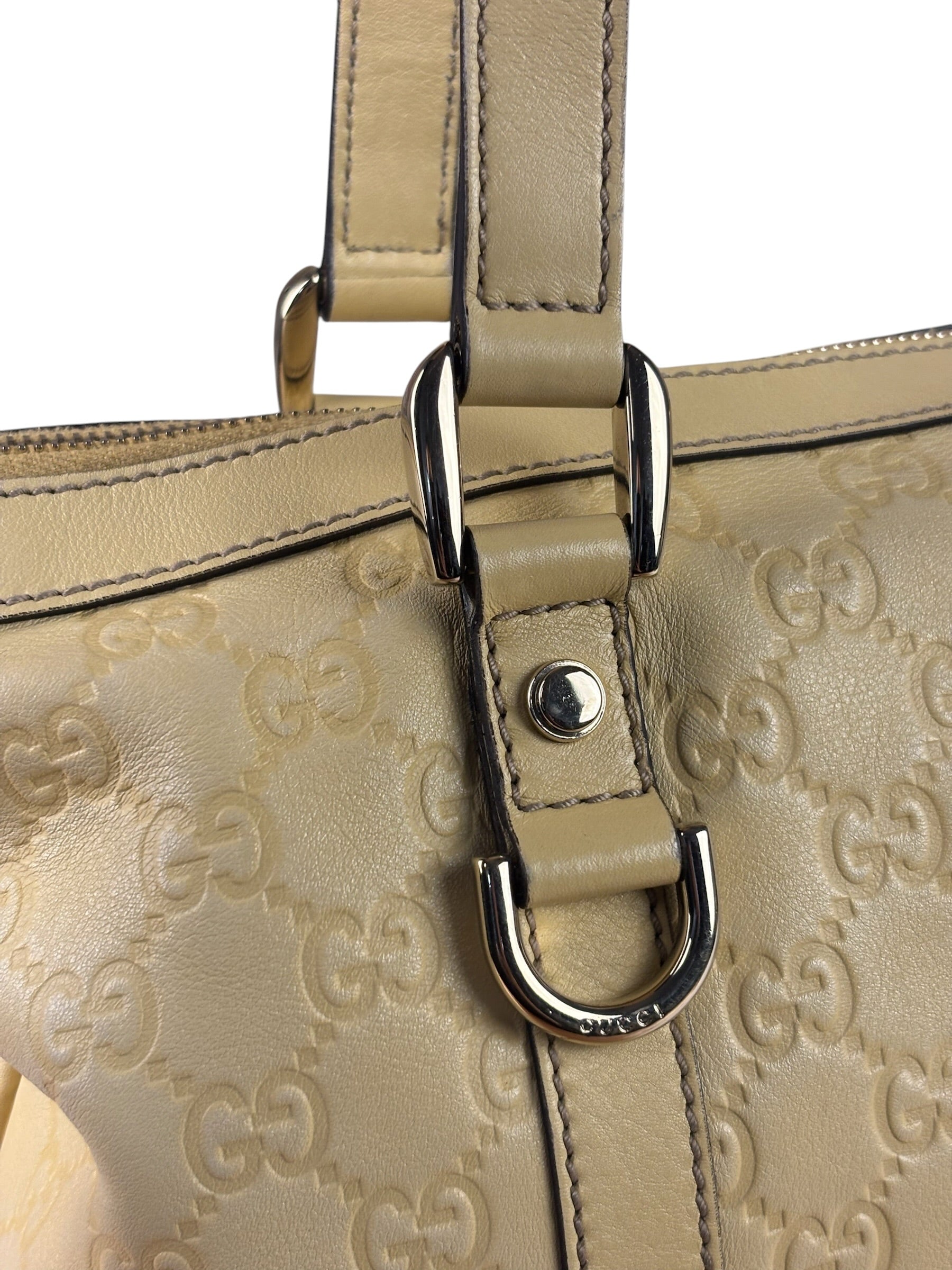 Gucci Yellow Leather GG Abbey Shoulder Bag