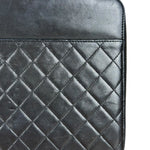 Chanel Black Quilted Caviar Leather Tablet Clutch Case