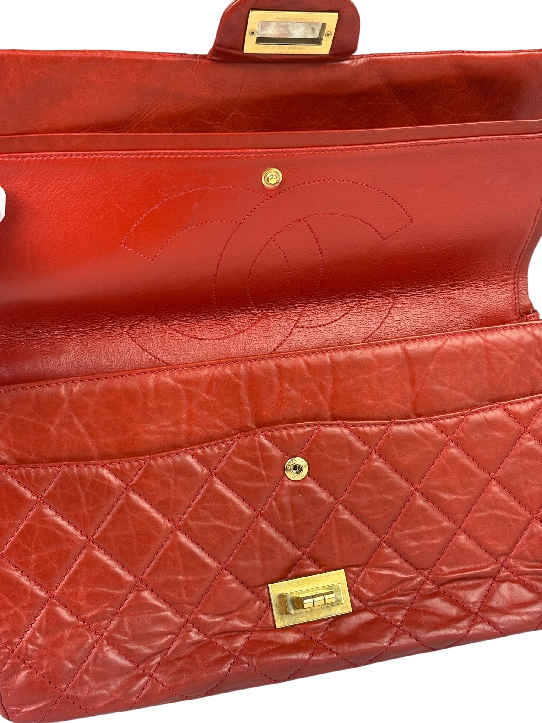 Chanel Red Quilted Leather 2.55 Reissue Double Flap Bag 2010