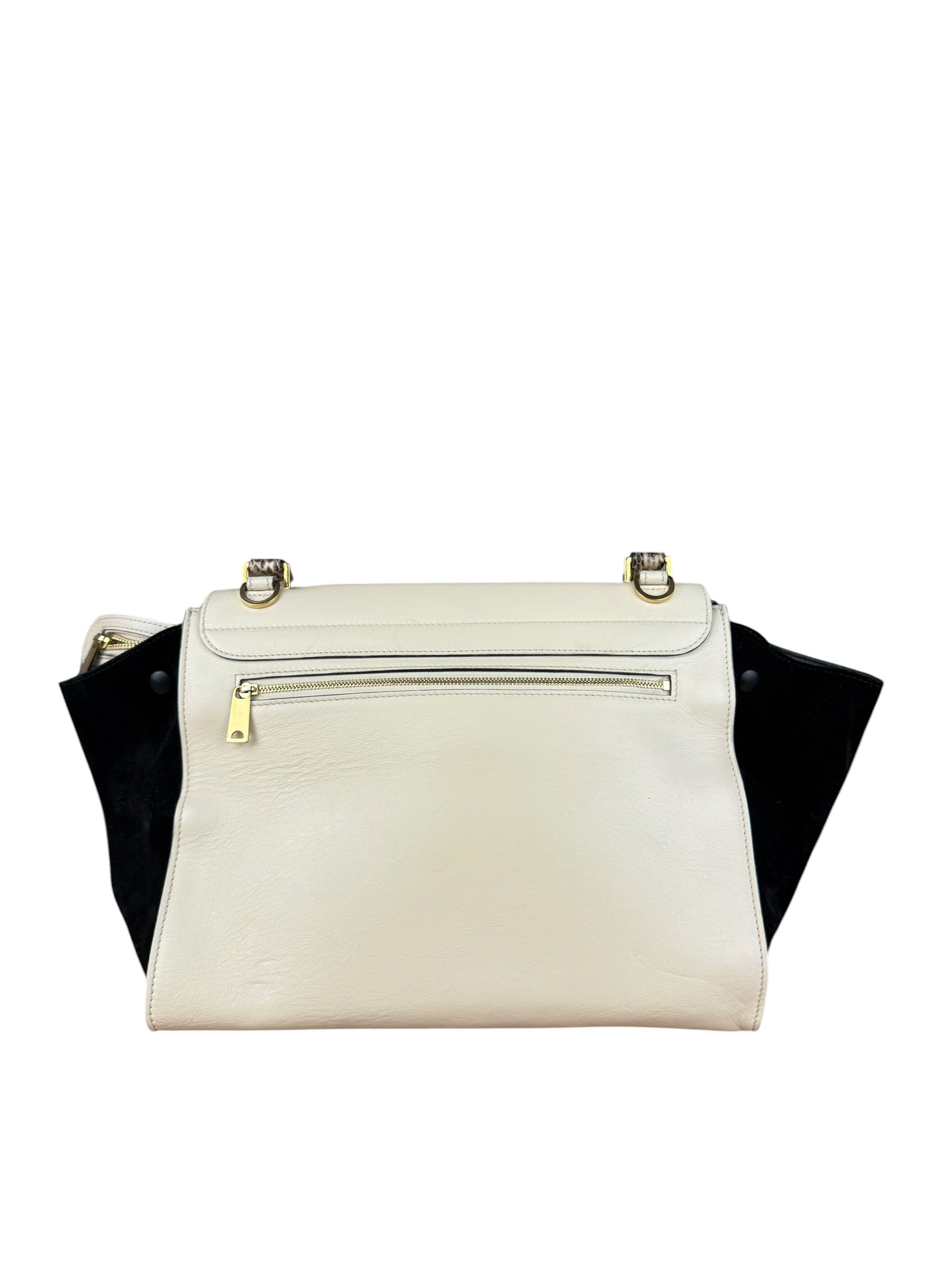 Celine Trapeze Leather 2Way Python Handle Handbag