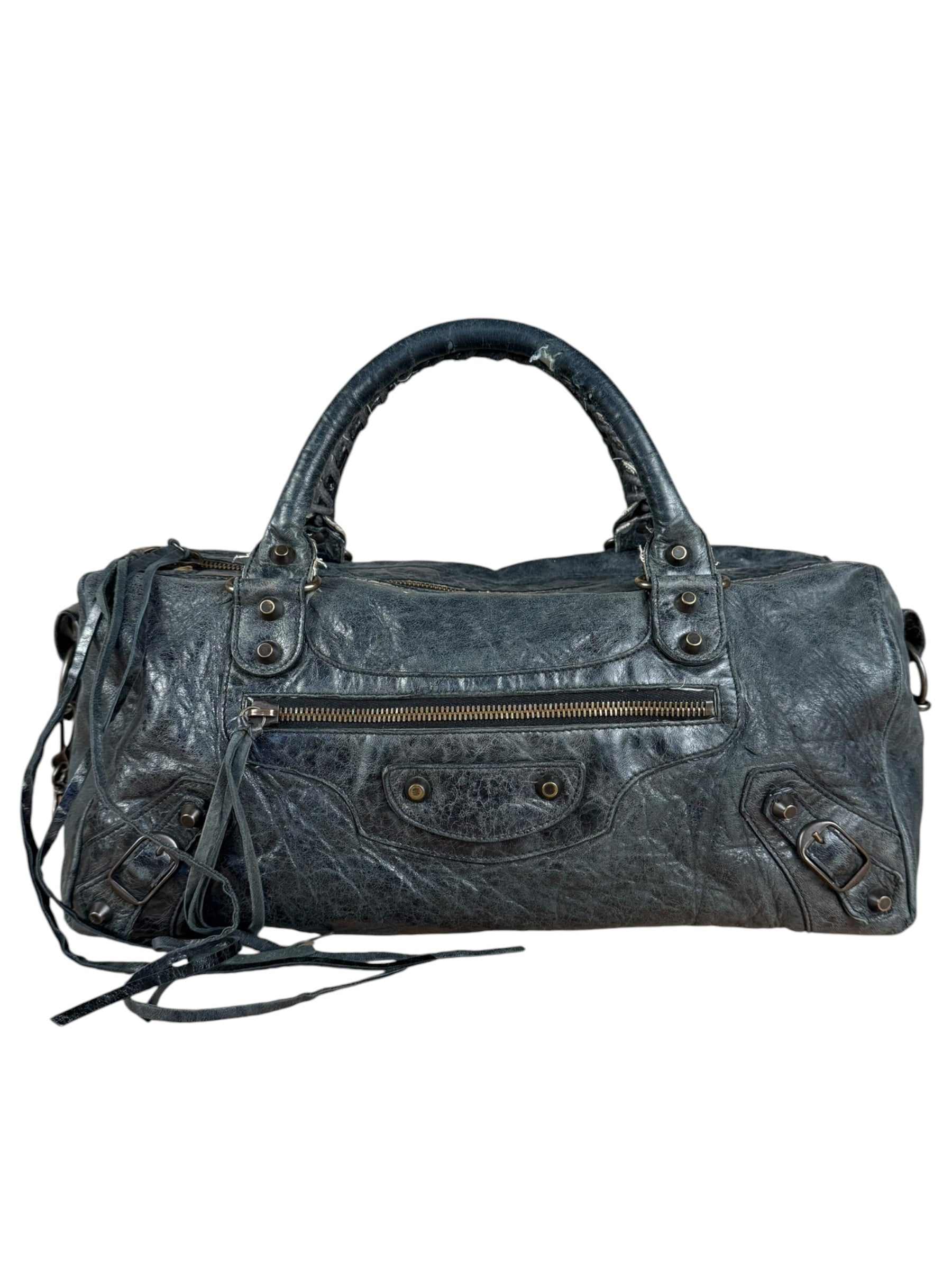 Balenciaga Vintage Dark Blue Leather Classic City Bag