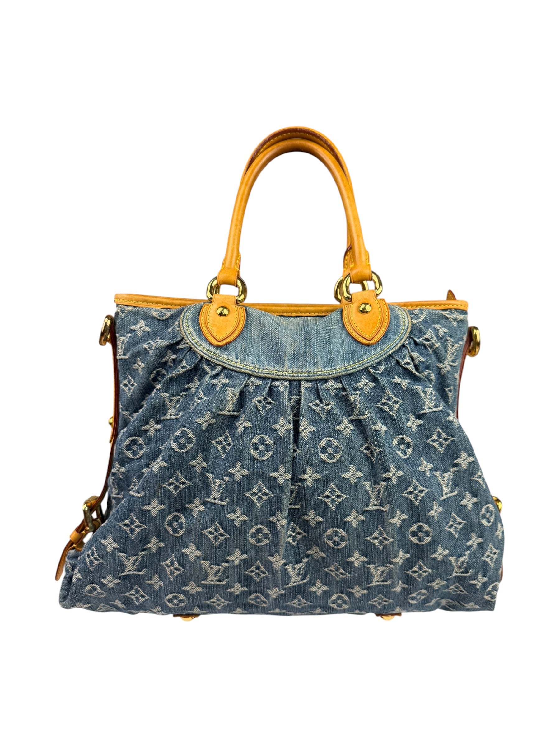 Louis Vuitton Denim/Leather Trim Monogram Neo Cabby Handbag