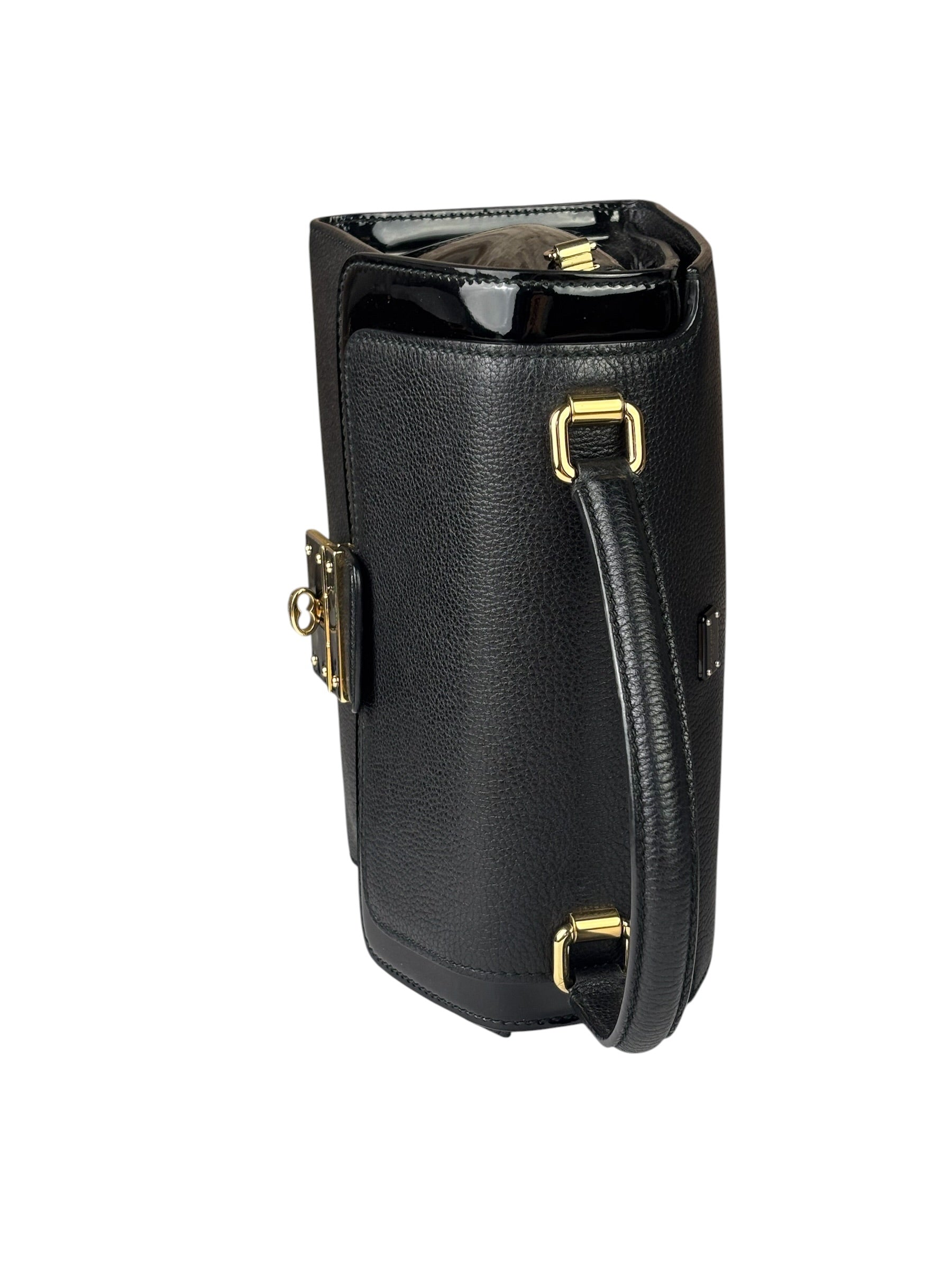 Dolce & Gabbana Black Patent Leather Borsa A Mano Two-Way Bag