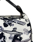 Chanel White/Black Patent Leather Trim Airplane CC Handle Bag 2005